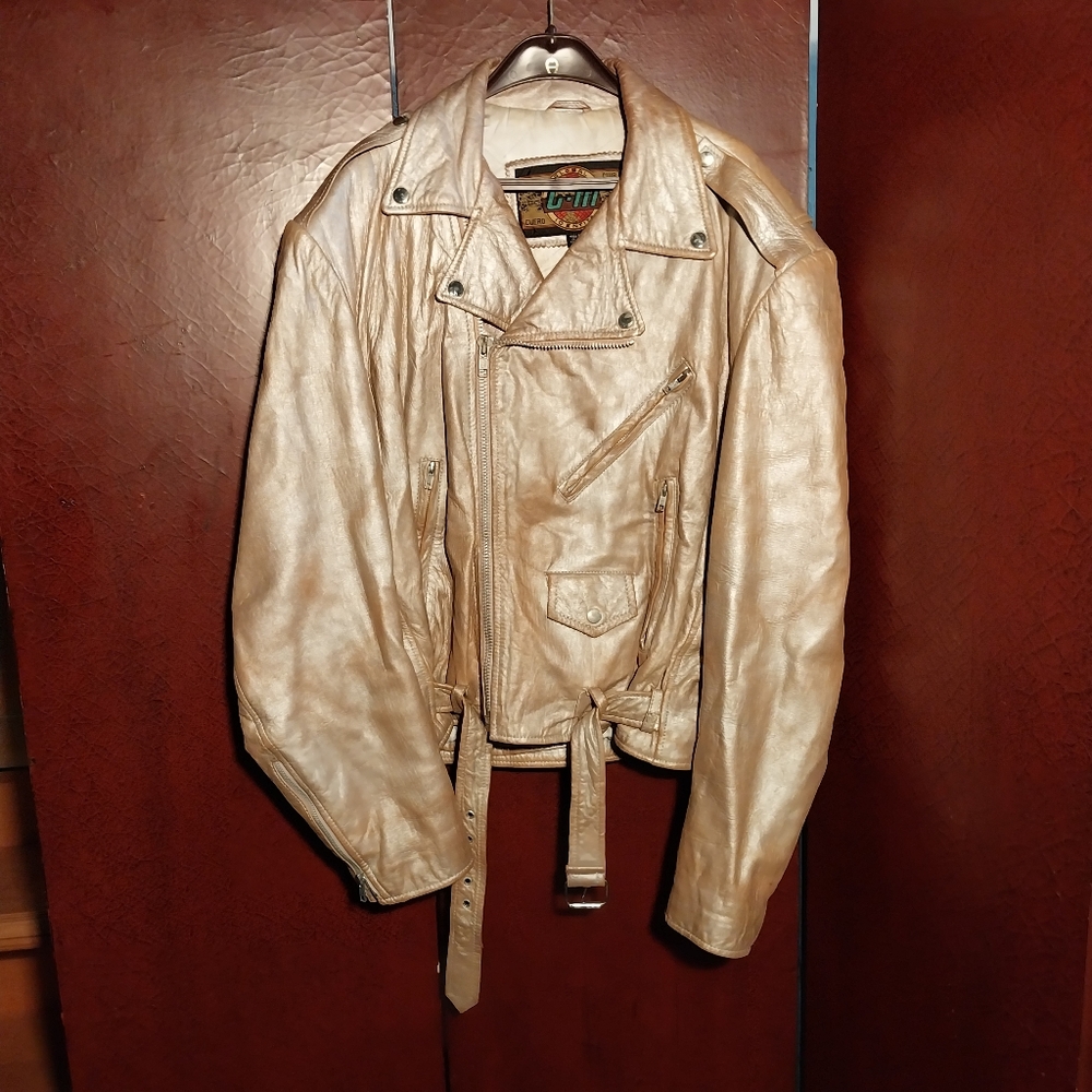 Vintage Global Identity Golden Leather Jacket
